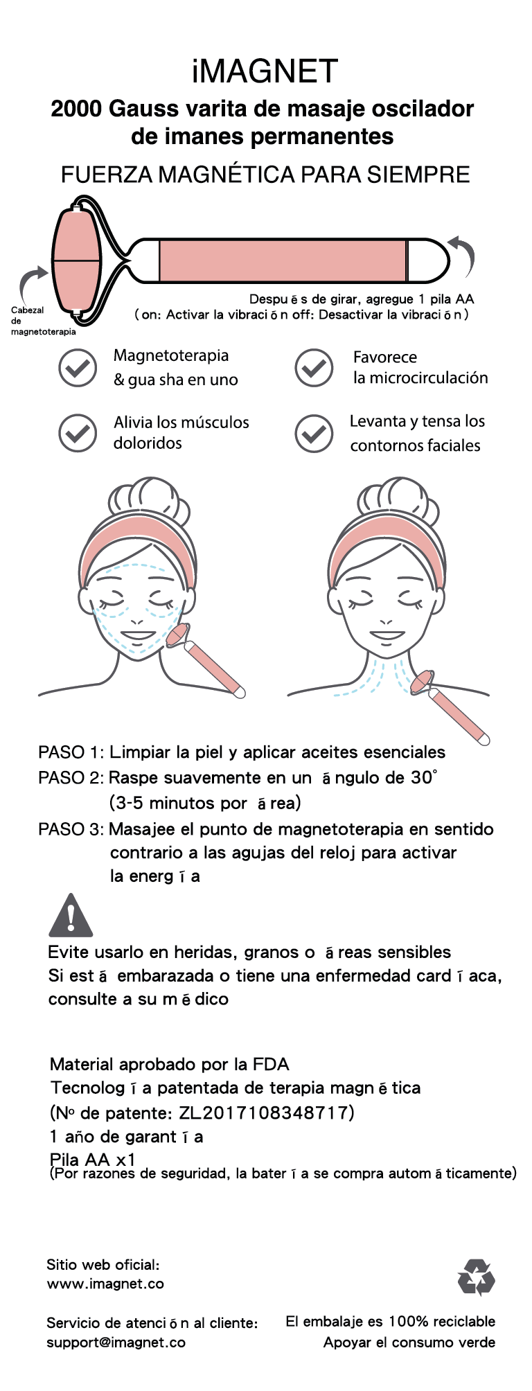 2000 Gauss Permanent Magnet Vibrating Massage Stick